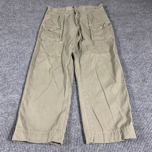 Cabelas Pants Mens 36x28 Green Cargo Pockets Straight Hunting Fishing Outdoor